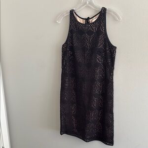 LOFT Black Lace Mini Dress